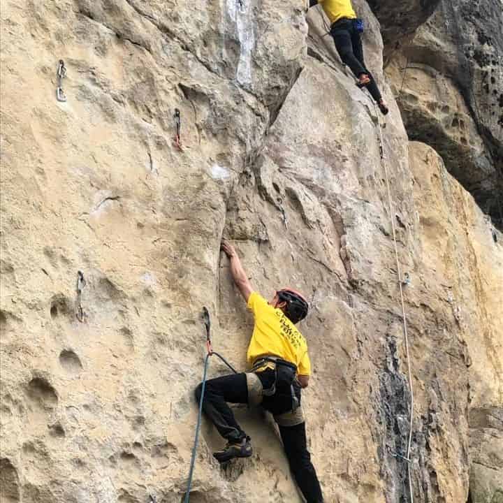 Escaladores en acción